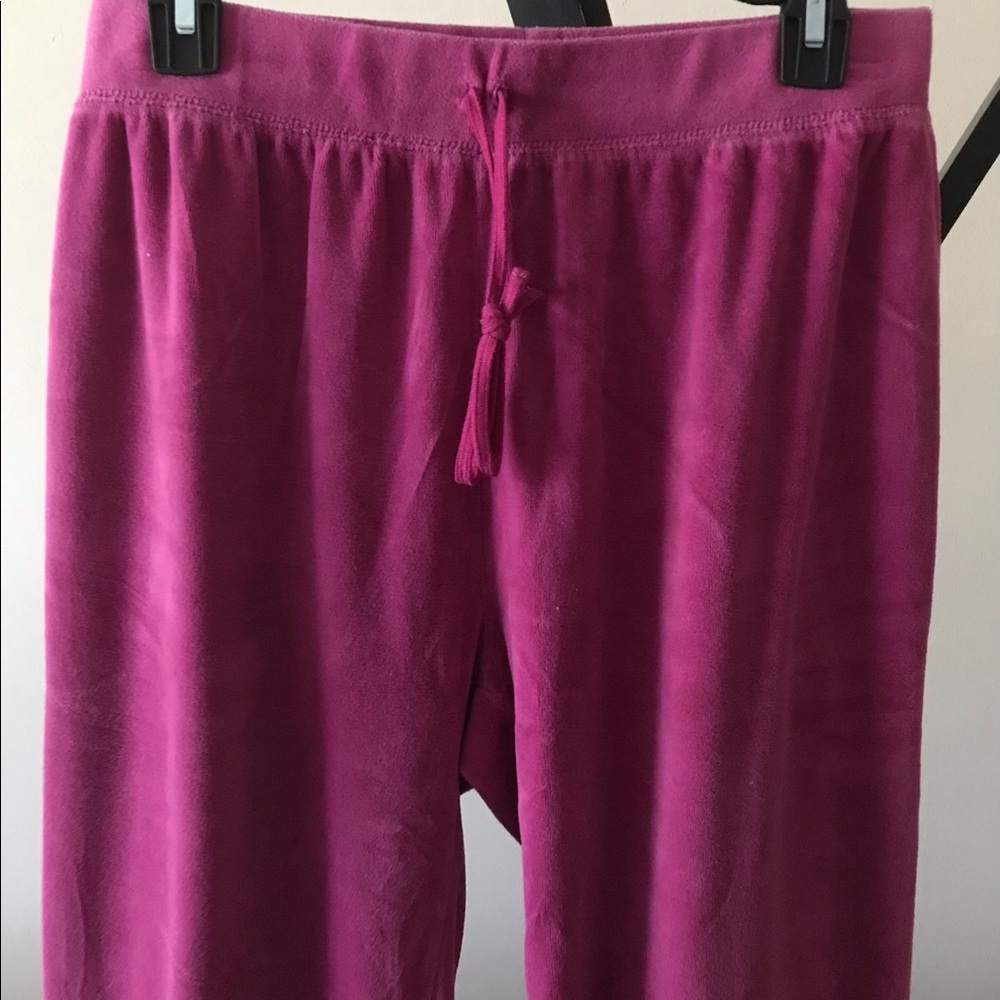 Kim Rogers Fuschia Cropped Velour Pants PM - Picture 4 of 5